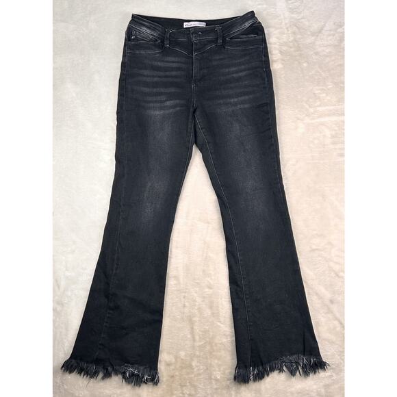 KanCan Boot Cut Raw Hem Women's Size 29/31 Black jeans high rise 90's - Picture 1 of 11